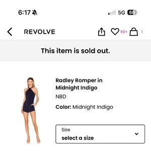 NBD Radley Romper in Midnight Indigo XS